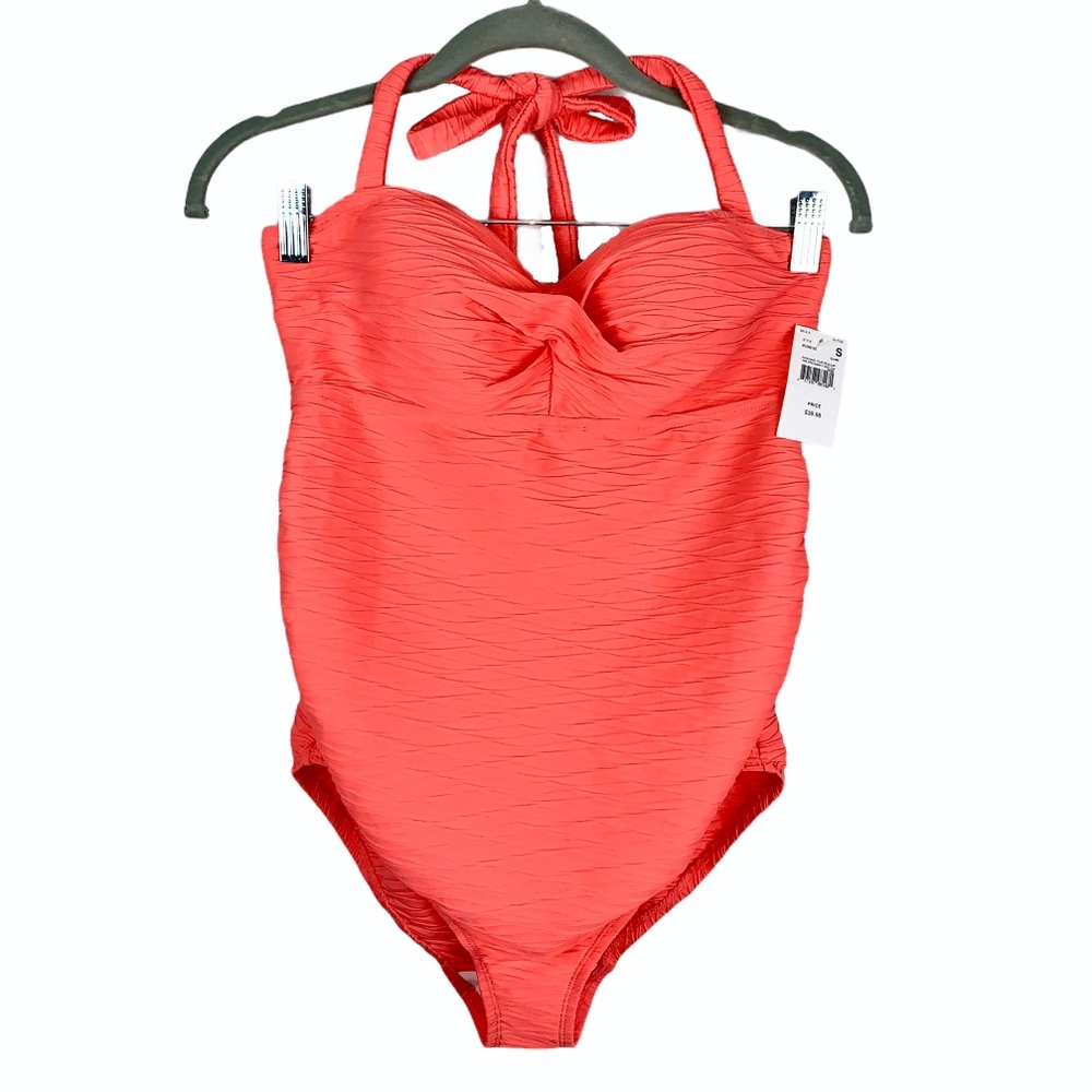 Motherhood Maternity Beach Bump Halter Swimsuit S